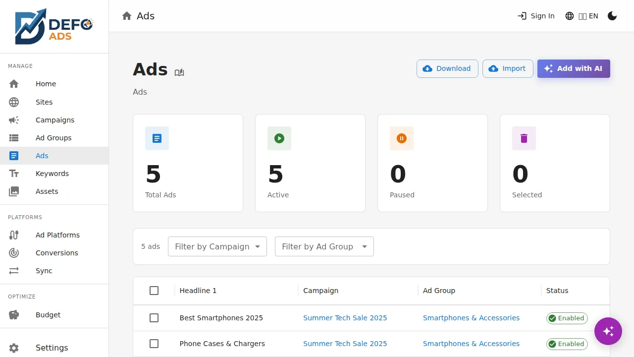 Detailed ad review suggestions from AI
